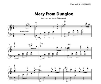 Preview_Mary from Dungloe_sheet music_harp
