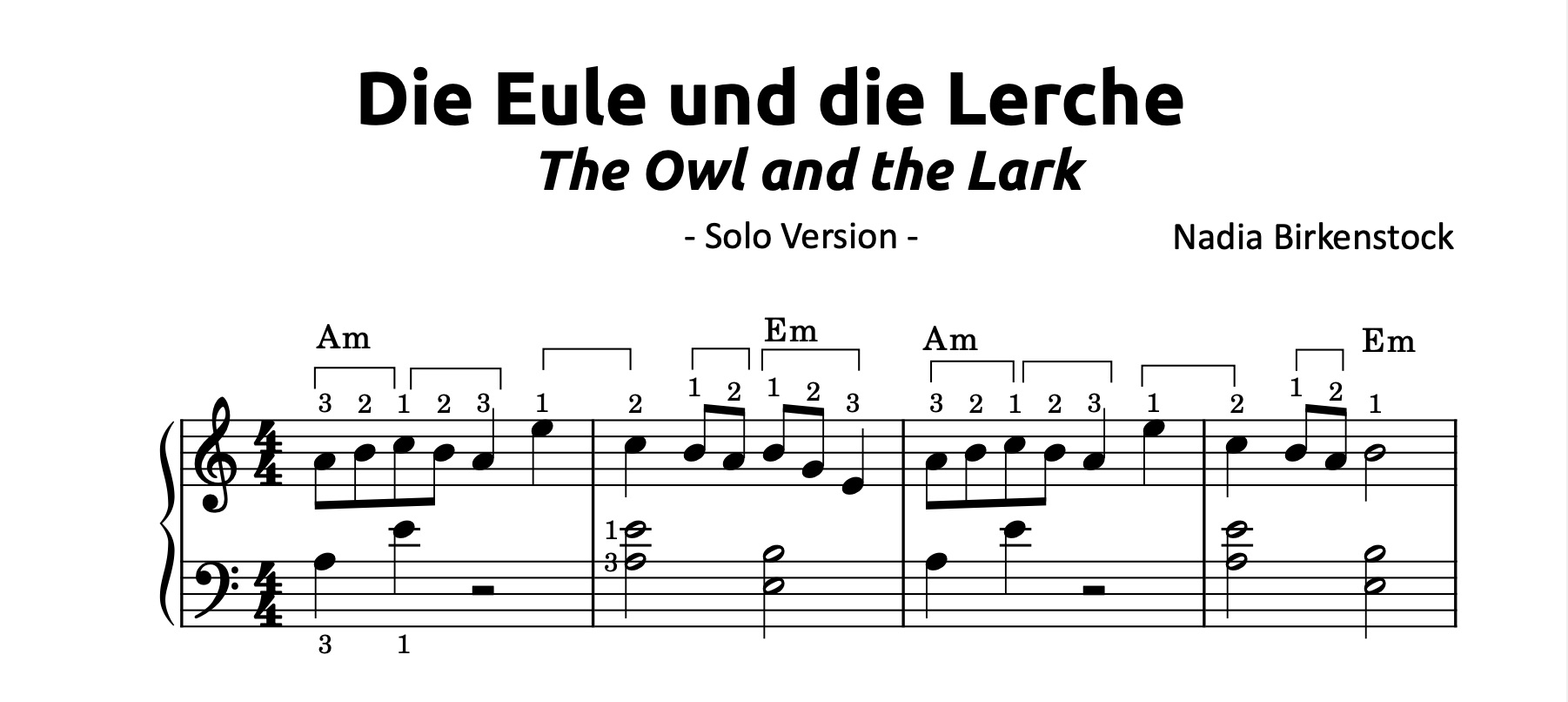 Preview_Die Eule und die Lerche_Solo_sheet music_harp