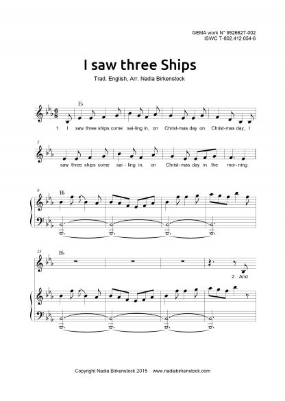 Preview_I saw three ships_sheet music_harp
