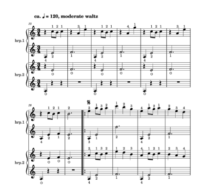 Preview_First Snow_sheet music_harp duo