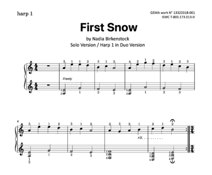 Preview_First Snow_sheet music_harp duo_1