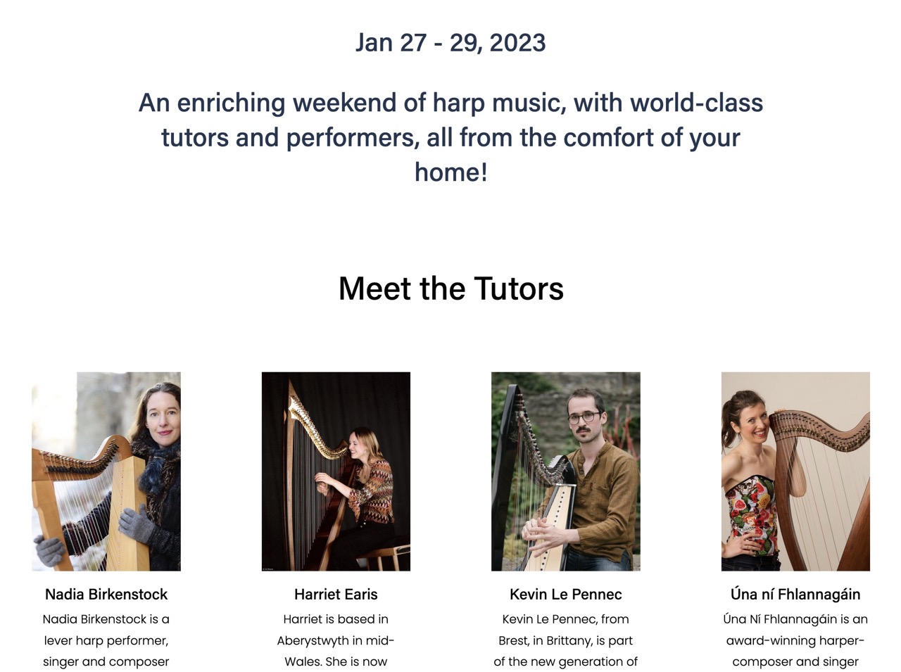 Winter Harp 2023 Tutuors